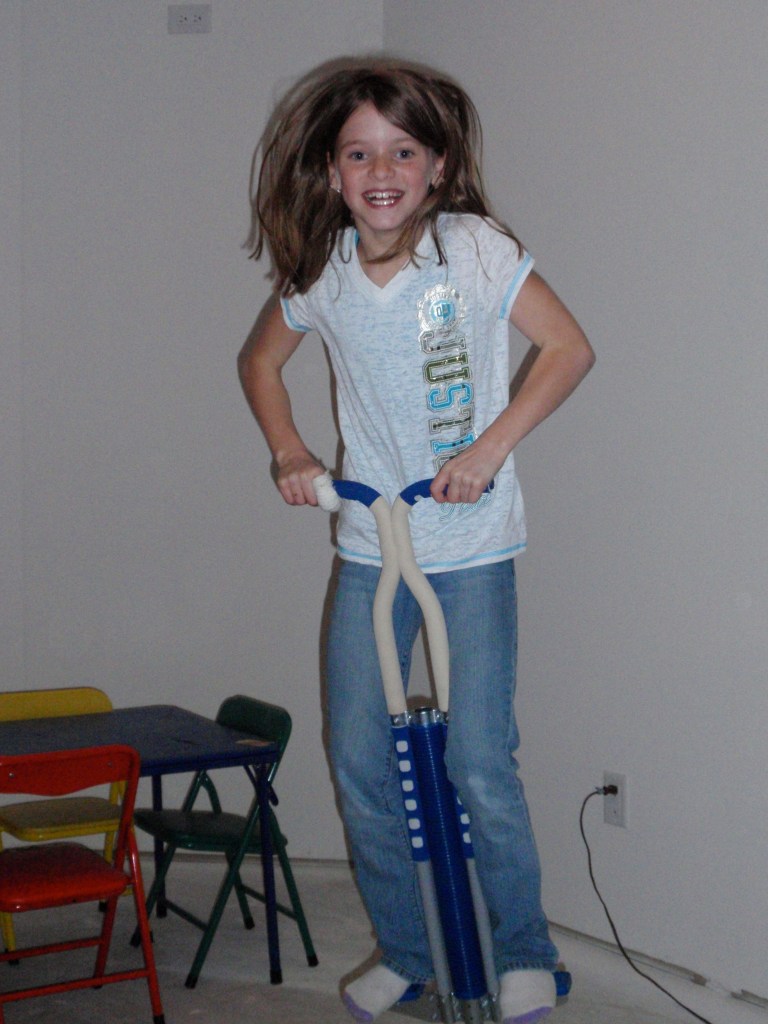 Paige on her Pogo Stick