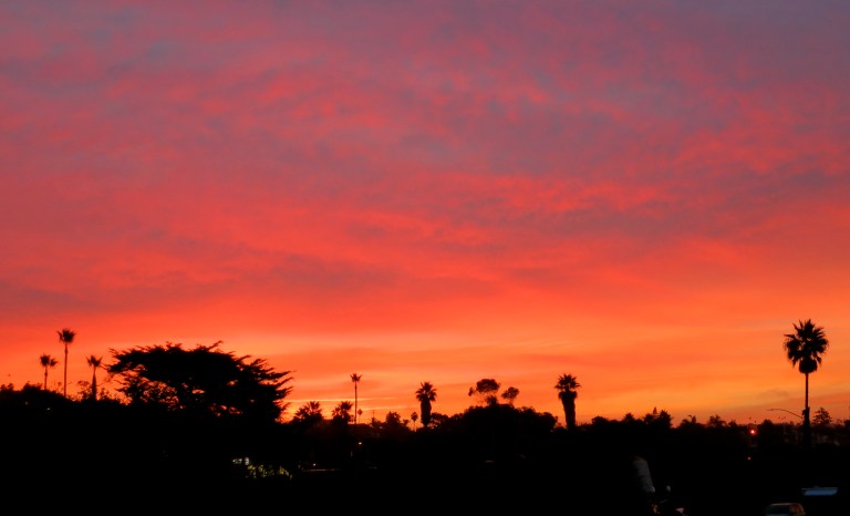 In spectacular fashion, the sunrise announces her arrival.