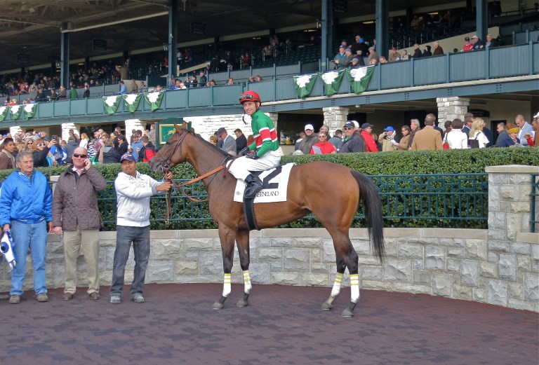 Dream Softly, ridden by Joseph Rocco, Jr. in the winner's circle