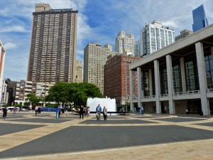 Lovely fountain and skyline view at Lincoln Center