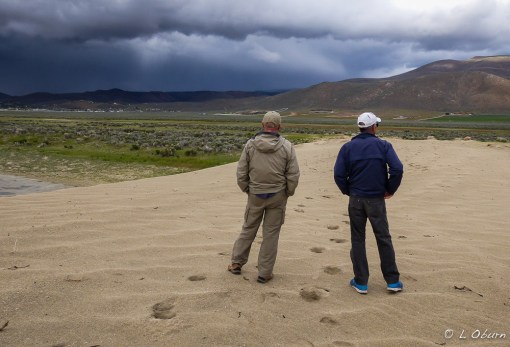 Jim & Terry watching yet another storm roll in before dashing back to the campground