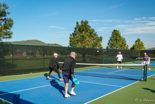 Terry and Frank pairing up for a game of pickleball